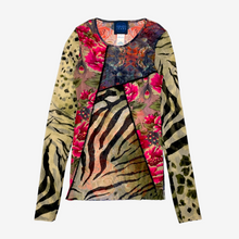 Carica l'immagine nel visualizzatore di Gallery, Kenzo Jeans "Flowers Animalier" Print Mesh Top
