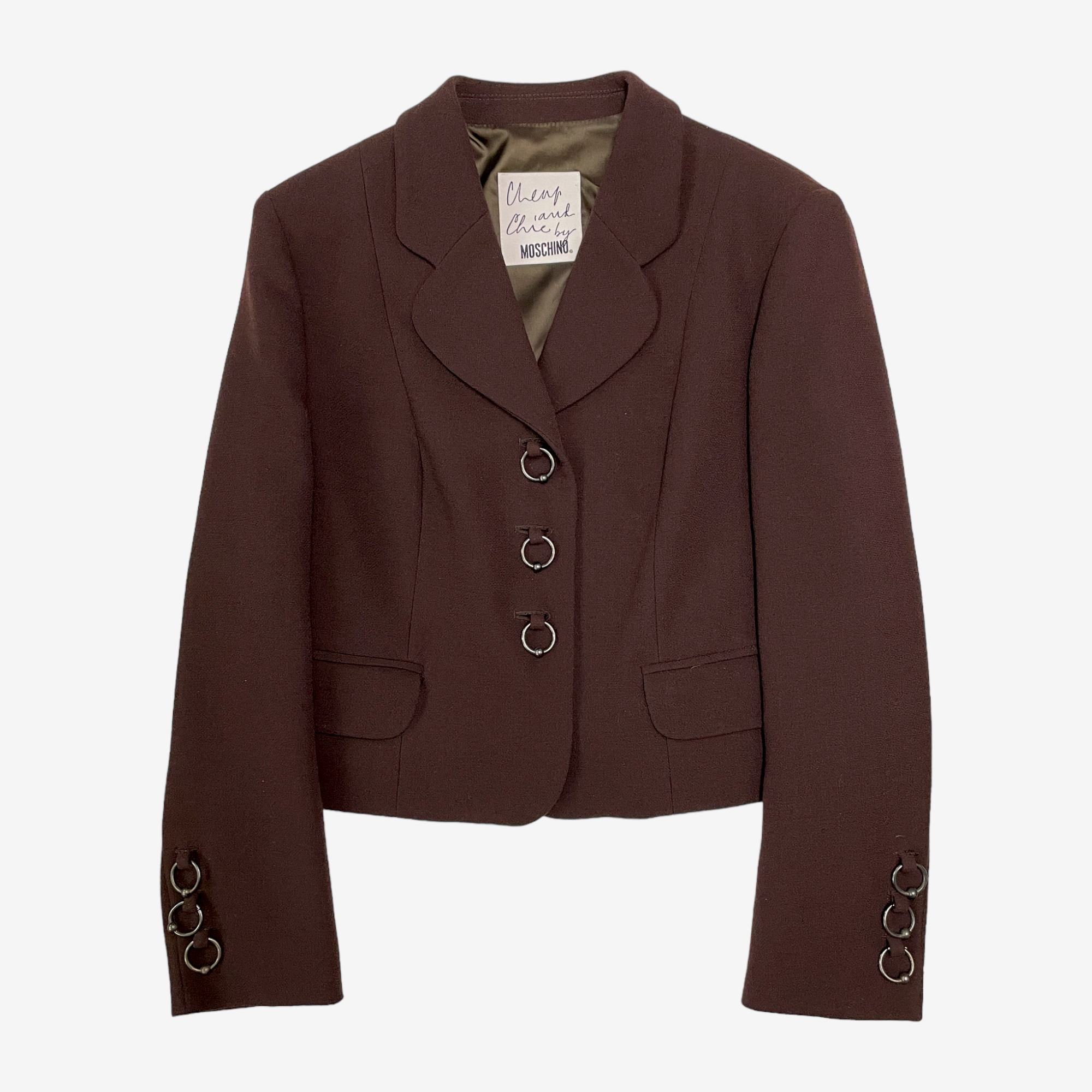 ジャケット Moschino SS23 HEART BUTTONS CREPE JACKET (05250424_4028) Moschino Cheap And Chic