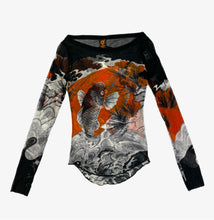 Carica l'immagine nel visualizzatore di Gallery, Jean Paul Gaultier Soleil Vintage Koi Tattoo Mesh Top