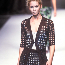 Carica l&#39;immagine nel visualizzatore di Gallery, Dolce &amp; Gabbana &quot;Black Knit Crochet&quot; Maxi Skirt S/S 1997
