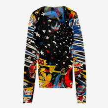 Carica l&#39;immagine nel visualizzatore di Gallery, Kenzo Jeans &quot;Galaxy&quot; Print Glitter Mesh Top
