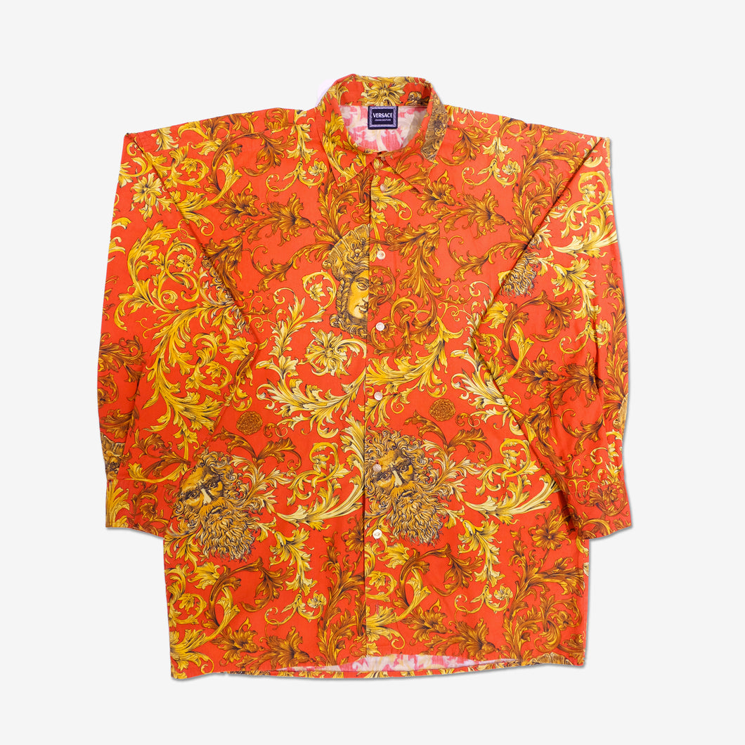 Versace Jeans Couture Red Gold Baroque Shirt