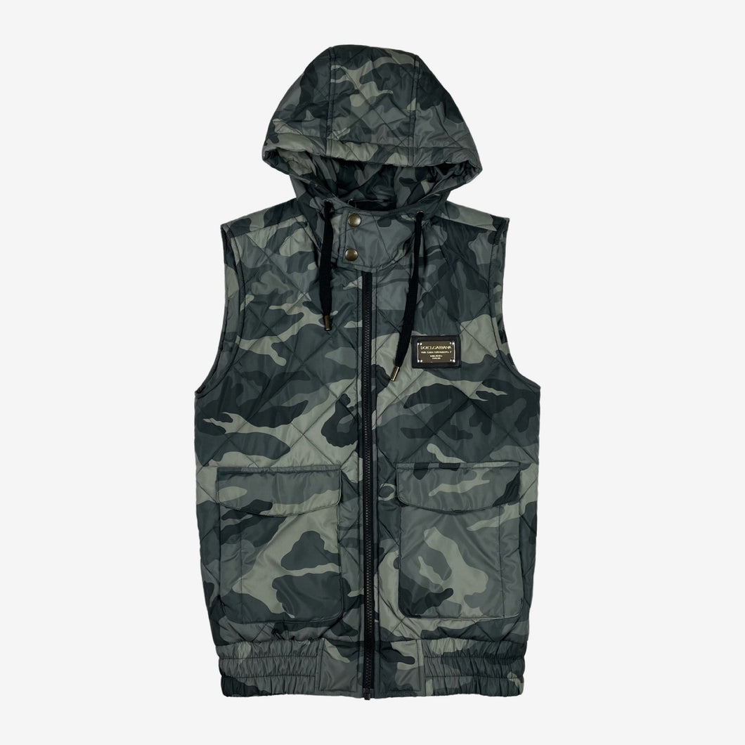 Dolce & Gabbana Grey Camo Print Gilet