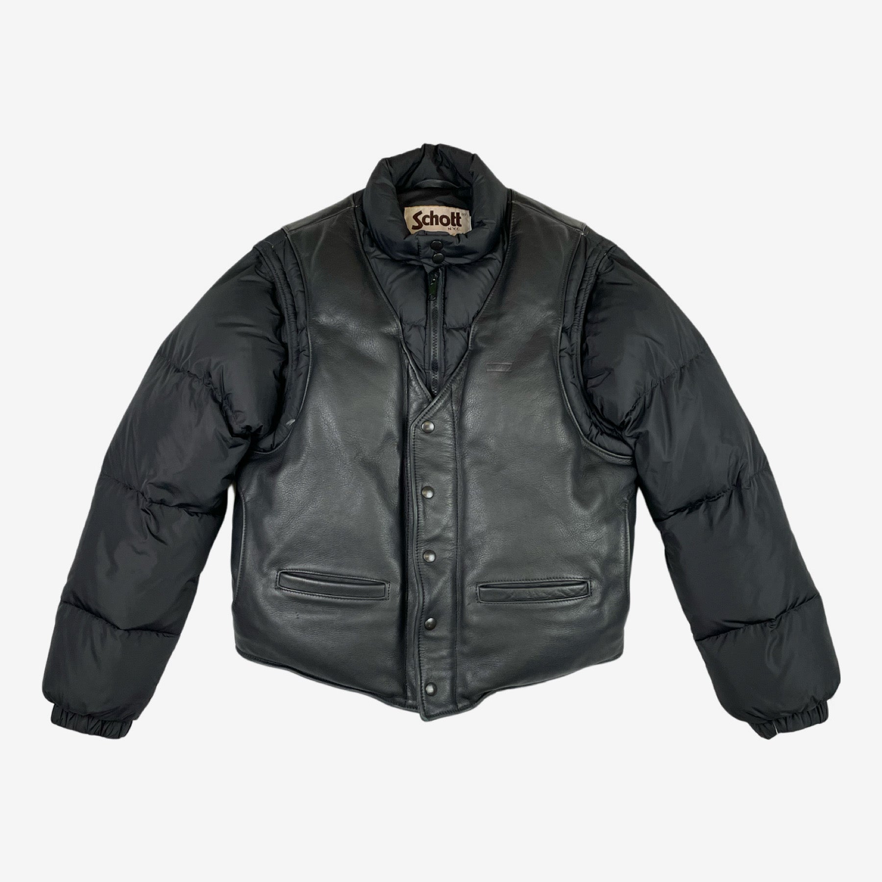 00’s Supreme Leather Puffy Vest / M Supreme/Schott Down Leather Vest Puffy Jacket – SANGUEBLU VENEZIA