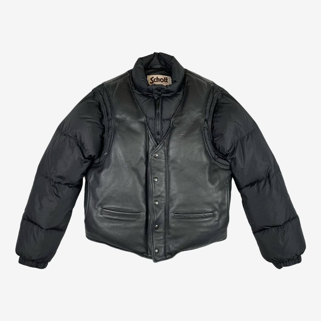 Supreme/Schott Down Leather Vest Puffy Jacket